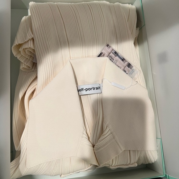 Self-Portrait Ivory Ribbed Knitwear - Picture 2 of 5
